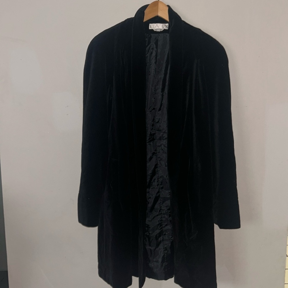 Velvet Oversize Black Coat